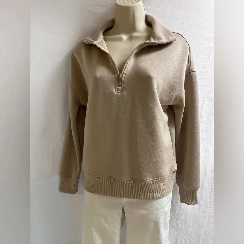 RBX women’s size XS tan long sleeve 1/2 zipper sweatshirt